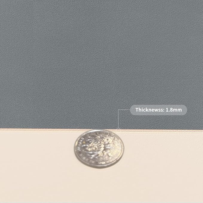 Leather Table Cover,1.8mm Thick,36x72 Inch Table Protector,Table Protector for Dining Room Table,Dining Room Table Protector Pad.(Off White+Light Gray,36x72)