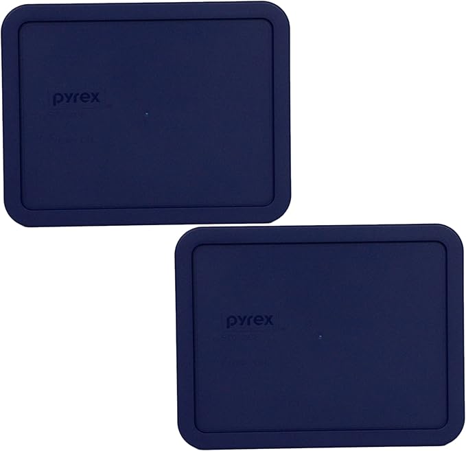 Pyrex 7211-PC 6 Cup Blue Food Storage Replacement Lid (2-Pack) - Made in USA