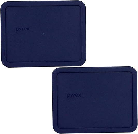 Pyrex 7211-PC 6 Cup Blue Food Storage Replacement Lid (2-Pack) - Made in USA