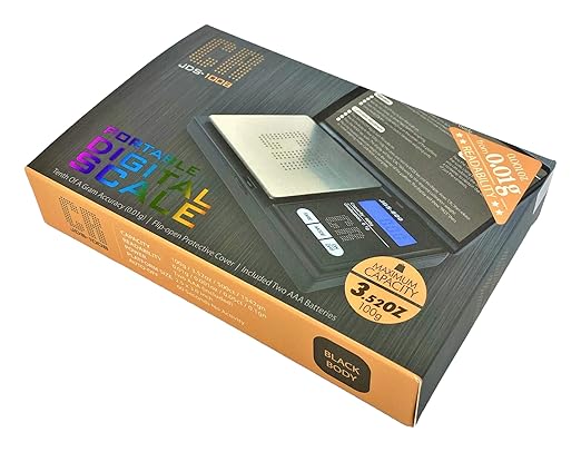 CR Scale Premium Digital Food Scale - 100g by 0.01g, Black, Portable (JDS-100B) (Battery Included)