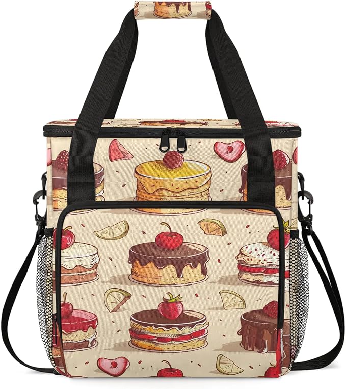 Sweet Cupcake Coffee Maker Travel Bag, Food Insulated Grocery Bag Travel Picnic by Home
