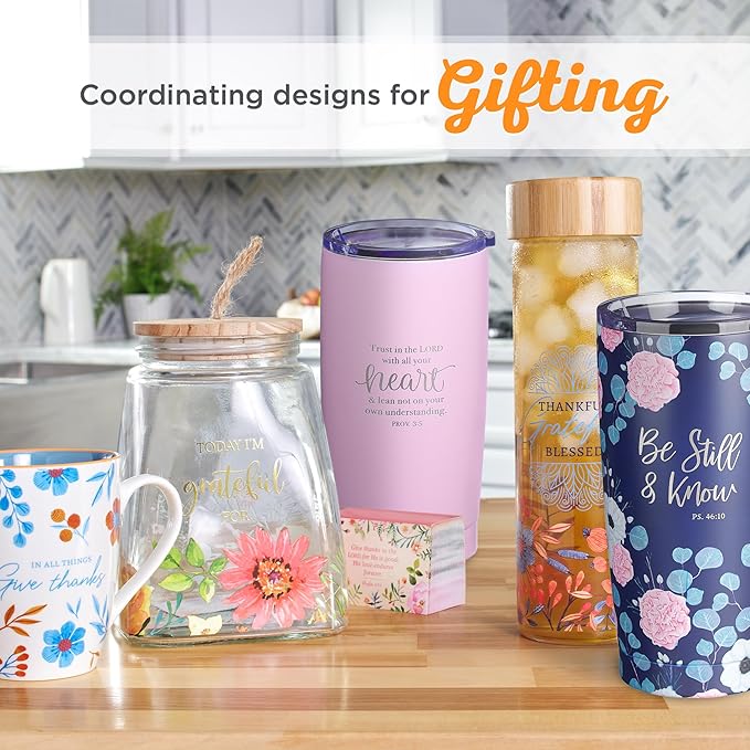 Christian Art Gifts Stainless Steel Double-Wall Vacuum Insulated Travel Mug 18 oz Pink Tumbler with Lid for Women Inspirational Bible Verse - Trust in the Lord - Proverbs 3:5