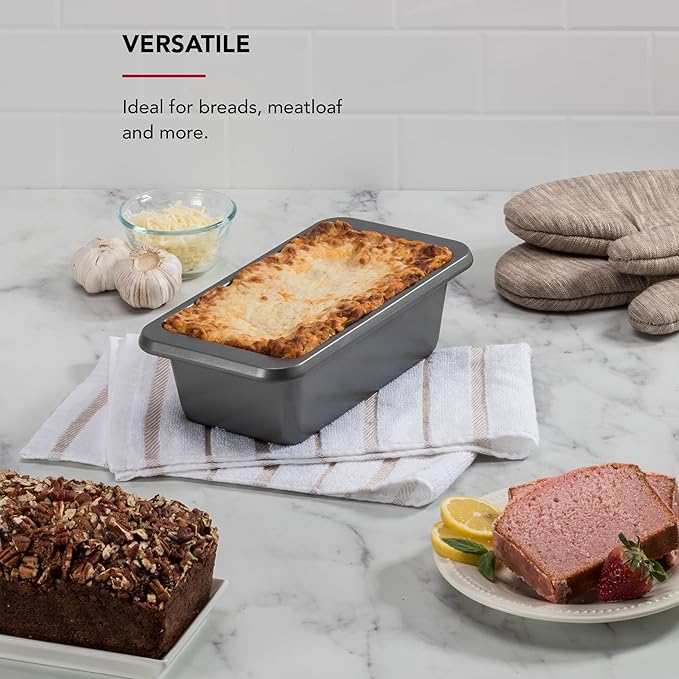 KitchenAid 9x5in Nonstick Aluminized Steel Loaf Pan, Contour Silver