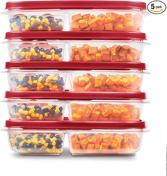 Rubbermaid EasyFindLids Meal Prep Containers 5.1 Cup Red