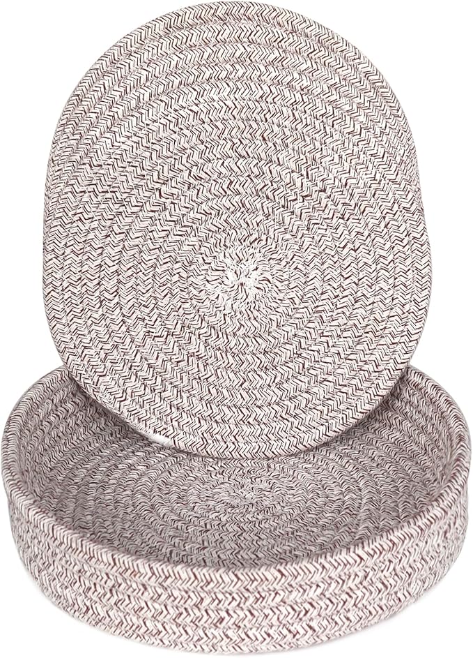 8 Inch Trivets for Hot Dishes, Hot Pots and Pans, Thick Heat Resistant Large Coaster for Kitchen, Hot Pads, Kitchen Essentials, Kitchen Decor for Table & Countertop with Storage Basket, 5 Pcs