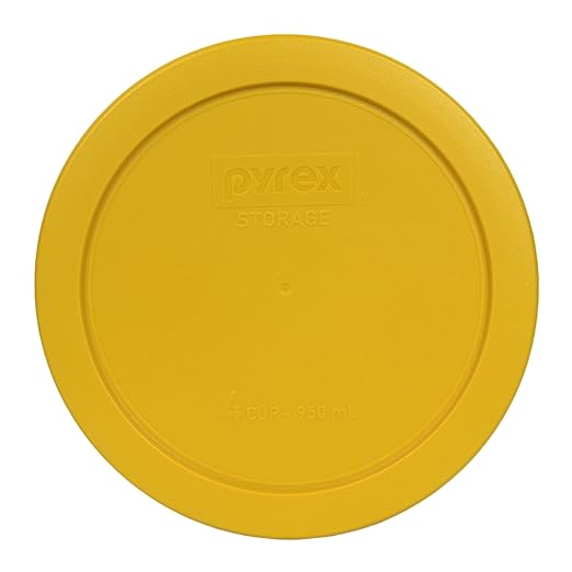 Pyrex 7201-PC Butter Yellow Round 4 Cup Plastic Storage Lid, Made in USA