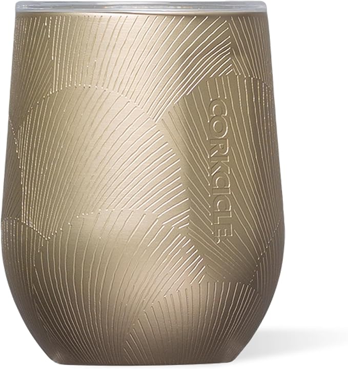 Corkcicle Stemless Wine Tumbler - Keeps Drinks Cold for 6 Hours - Triple-Insulated Stainless Steel - Non-Slip Base - Summer Drinkware Gift - Keeps Drinks Ice Cold - 12 oz - Champagne Dreams