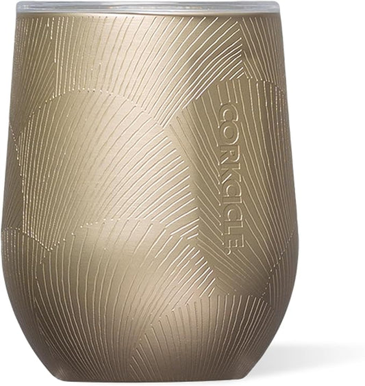 Corkcicle Stemless Wine Tumbler - Keeps Drinks Cold for 6 Hours - Triple-Insulated Stainless Steel - Non-Slip Base - Summer Drinkware Gift - Keeps Drinks Ice Cold - 12 oz - Champagne Dreams