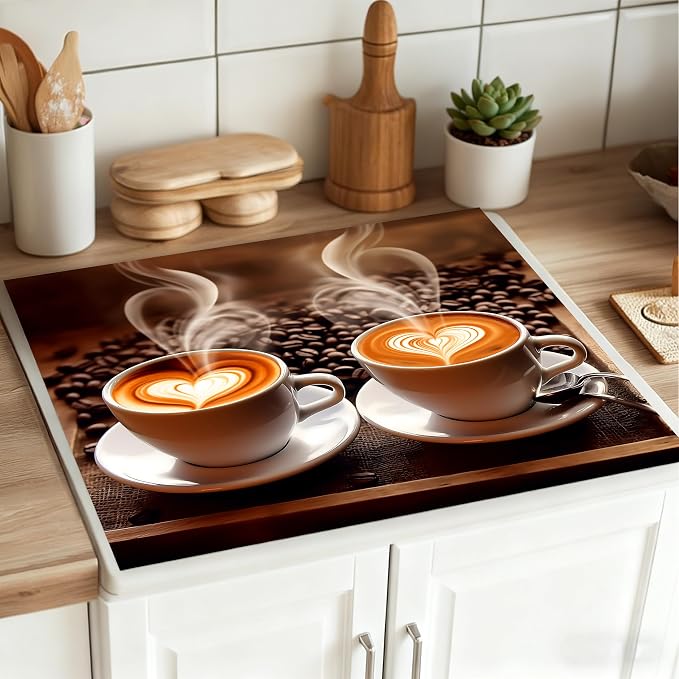 Coffee Cup Stove Top Cover 28.3 x 20.5 Inches, Heat Resistant Glass Stove - Image 5
