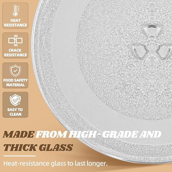 10" Microwave Turntables Replacement, Microwave Glass Plate Compatible with Whirlpool - The Exact Replacement Part of W11367904/ W10337247/ AP6892124/ W11335034/ WPW10337247 etc – Dishwasher Safe