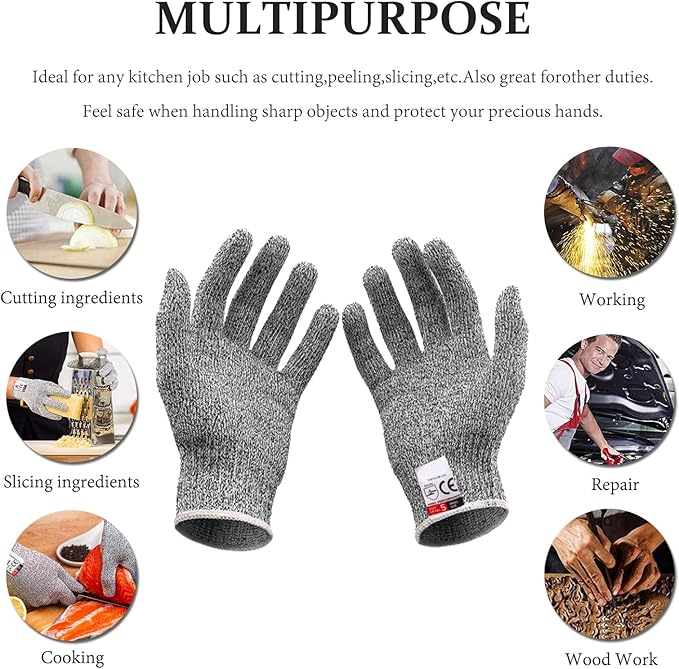 SPEENSUN Oyster Shucking Knife Set - 2 Knife and 1 Glove XL, Not Easy to Break or Bend, More Secure with Glove