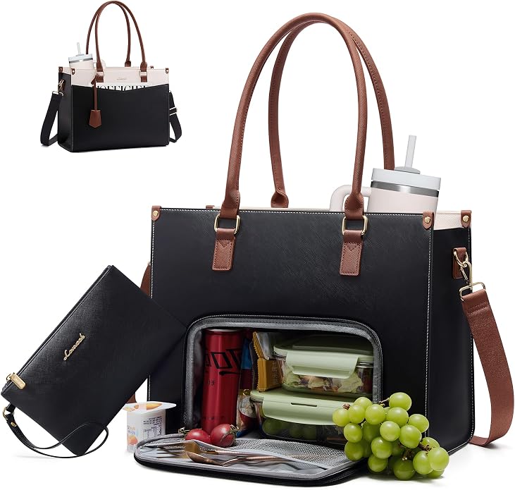 LOVEVOOK Laptop Lunch Bag for Women 15.6 Inch, Waterproof Tote Purse by LOVEVOOK