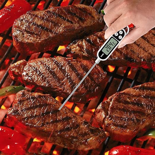 Digital Meat Food Thermometer for Cooking Kitchen BBQ, Probe Instant Read Thermometer with Long Probe for Candy Candle Milk Yogurt Deep Fry Roast Baking Temperature