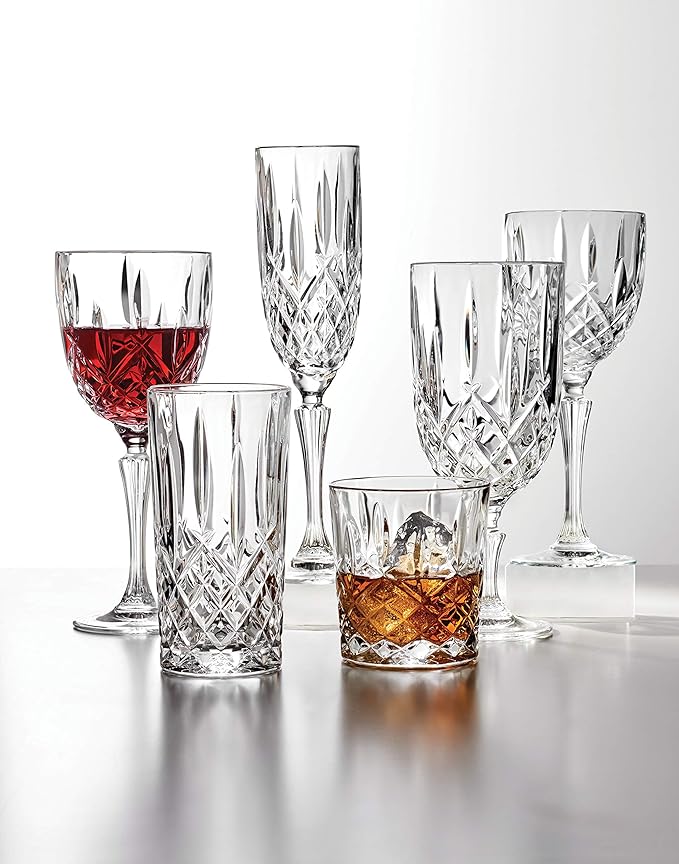 Marquis by Waterford 165118 Markham Double Old Fashioned Glasses, Set of 4, Clear Crystalline, 3.75 inches (H) x 3.3 inches (W) 11oz