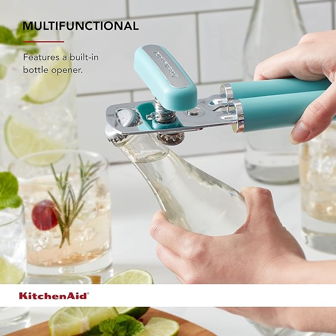 KitchenAid Gourmet Multifunction Can Opener/Bottle Opener, 8.36-Inch, Aqua Sky