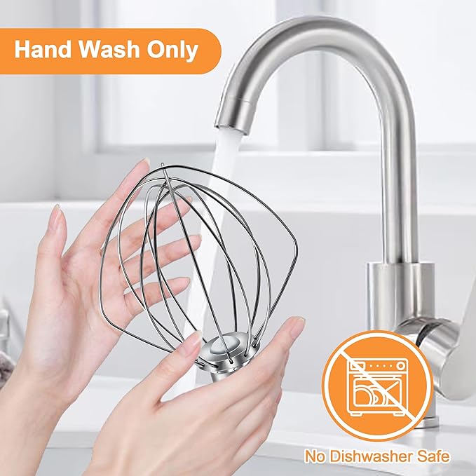 Wire Whip for KitchenAid Tilt-Head Stand Mixer Accessory Replacement, Egg Cream Stirrer, Cakes Mayonnaise Whisk，Whipping Egg White