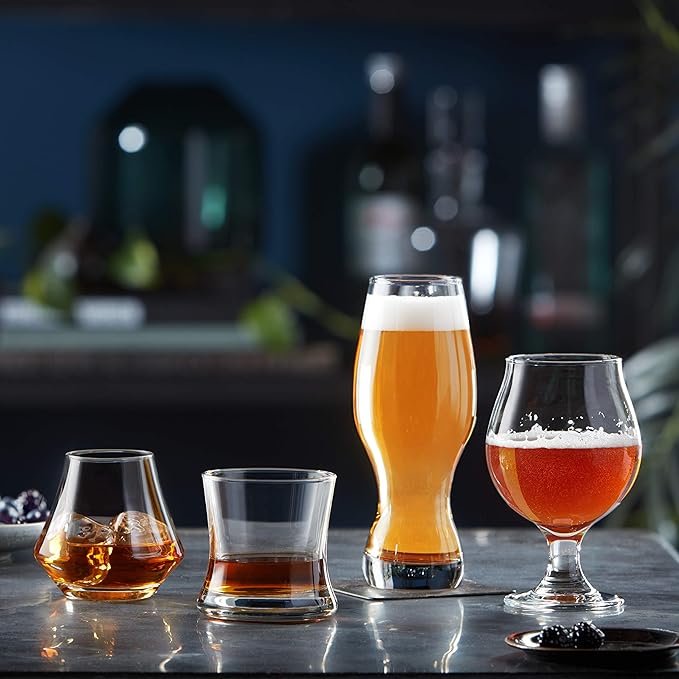Libbey Craft Brews Classic Belgian Beer Glasses, Dishwasher Safe Beer Glasses Set of 4 for Belgian Ale, Tulip Beer Glasses