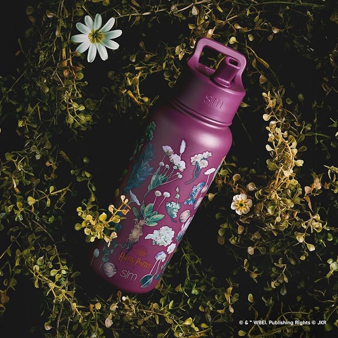 Simple Modern Harry Potter Water Bottle with Straw Lid Insulated Stainless Steel Metal Thermos | Gifts for Women Men Reusable Leak Proof Flask | Summit Collection | 32oz Harry Potter Herbology