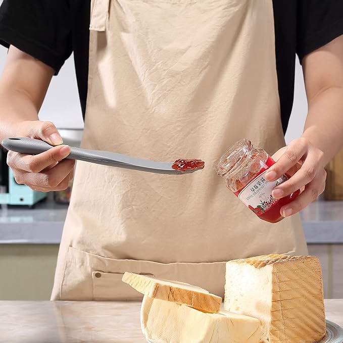 Tongjude Silicone Spurtle Set, Silicone Spatula Set, Heat Resistant Cooking Utensil for Nonstick Cookware, Serving，Baking, Whisking, Smashing, Scooping, Spreading, 4 Piece