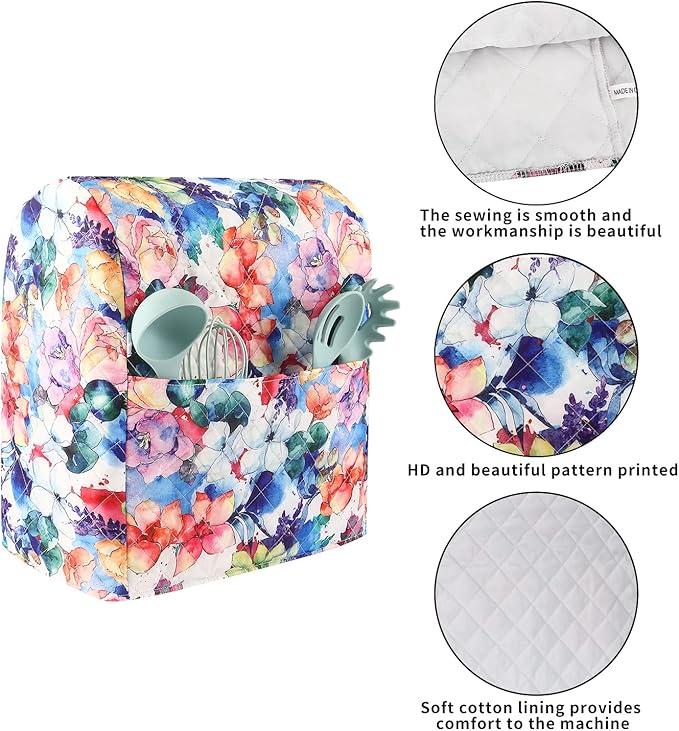 Kitchen Aid Mixer Cover,Kitchen Stand Mixer Cover Compatible With 5-8 Quart Kitchenaid Hamilton Mixers,Kitchen Aid Covers for Stand Mixer With Pockets,Kitchen Aid Mixer Assecories