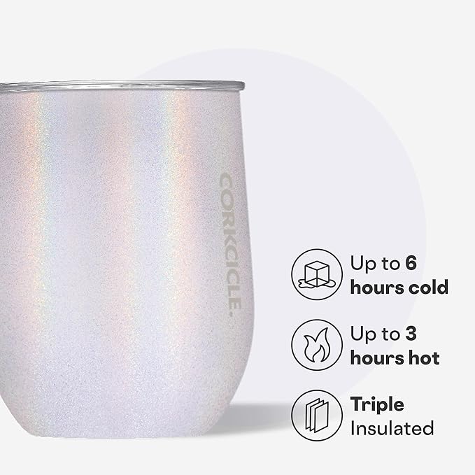 Corkcicle Stemless Wine Tumbler - Keeps Drinks Cold for 6 Hours - Triple-Insulated Stainless Steel - Non-Slip Base - Summer Drinkware Gift - Keeps Drinks Ice Cold - 12 oz - Unicorn Magic