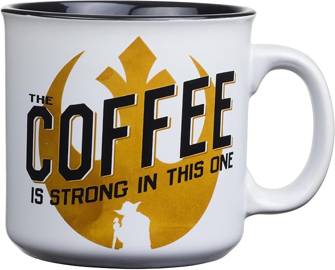 Silver Buffalo Star Wars The Coffee is Strong In This One Ceramic Camper-Style Coffee Mug, 20-Ounces