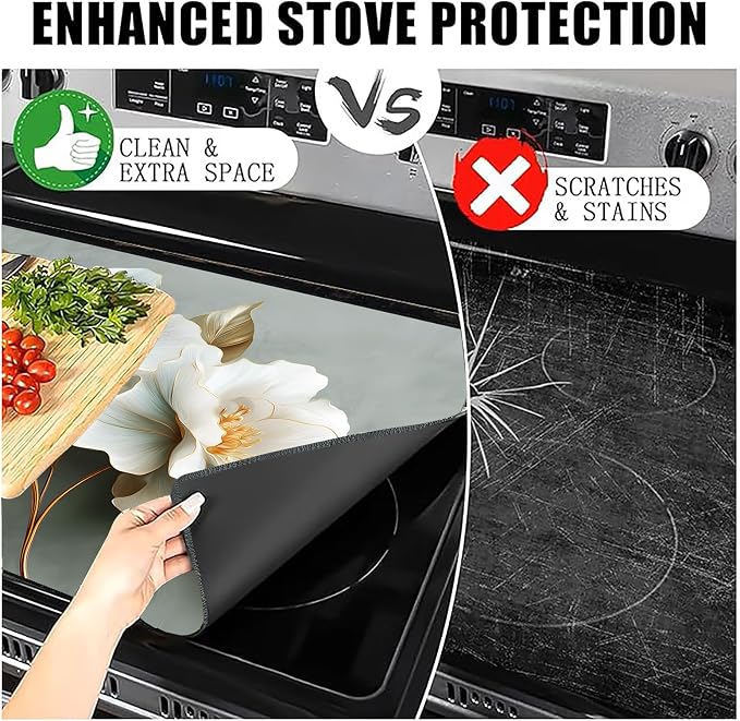 Stove Top Cover for Electric Stove, 28.35 x 20.47 in Glass Stove Top Cover - Image 8