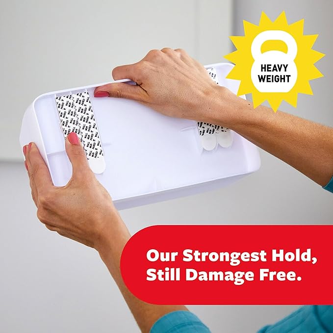 Command 10 Lb Large Organizing Caddy with 4 Command Strips, 9.91" x 3.38" x 5.15", Heavyweight Damage-Free Hanging for Organizing Cleaning Supplies, Closet, and Pantry, White