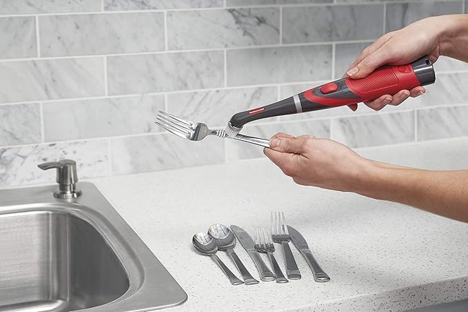 Rubbermaid Reveal Power Scrubber Attachable Soft Bristle & Velcro Head with 6 Microfiber Pads for Cordless Electric Battery Powered Scrub Brush Ideal for Shoes/Sneakers/Car Trim/Tires/Furniture