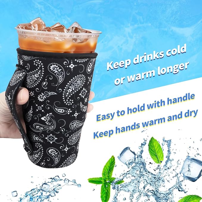 3 Pack Iced Coffee sleeve Insulated Neoprene Cup Sleeves - Image 3