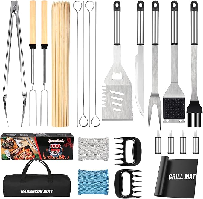 Grill Tools 122PCS Grilling Gifts for Men, for Fathers Day, Christmas, Grill Set BBQ Griddle for Outdoor Grill for Blackstone Weber Traeger Pit Boss Smoker Accessories