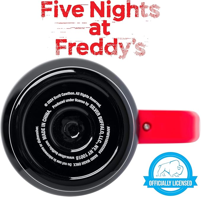 Silver Buffalo Five Nights At Freddy's “Let's Party” Stainless Steel Tumbler with Handle Featuring Freddy Fazbear, Fits in Standard Cup Holder, 40 Ounces
