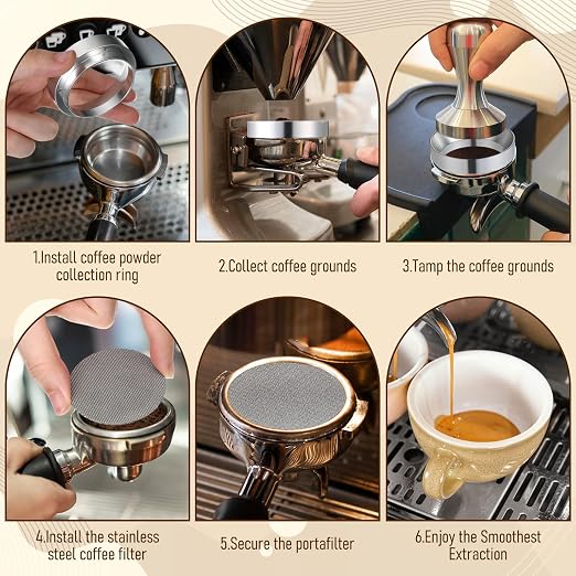 51mm Magnetic Dosing Funnel, Stainless Steel Espresso Dosing Ring - Image 4