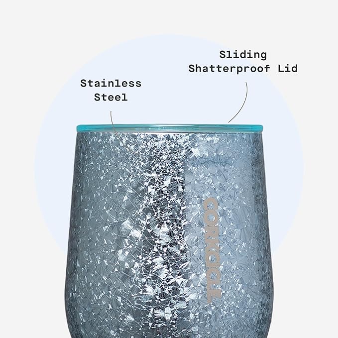 Corkcicle Stemless Wine Tumbler - Keeps Drinks Cold for 6 Hours - Triple-Insulated Stainless Steel - Non-Slip Base - Summer Drinkware Gift - Keeps Drinks Ice Cold - 12 oz - Ice Breaker