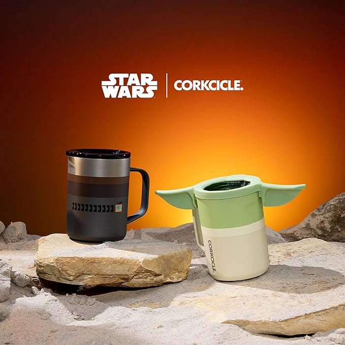 Corkcicle Stemless Insulated Wine Glass Tumbler - Keeps Beverages Cold 6 Hours & Hot 3 Hours - Stainless Steel - Easy-Grip - Summer Drinkware Gift - Keeps Drinks Ice Cold - 12 oz - Yoda
