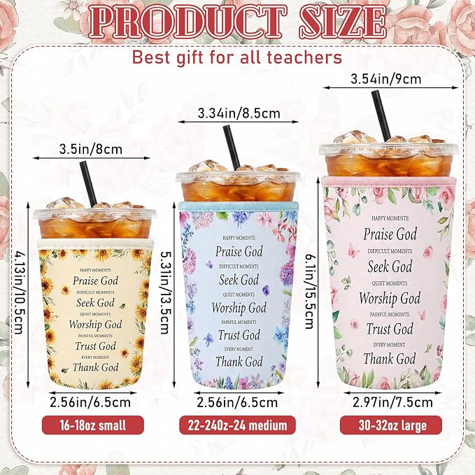 Chengu Floral Christian Gifts for Women Religious Reusable Iced Coffee Cup - Image 4