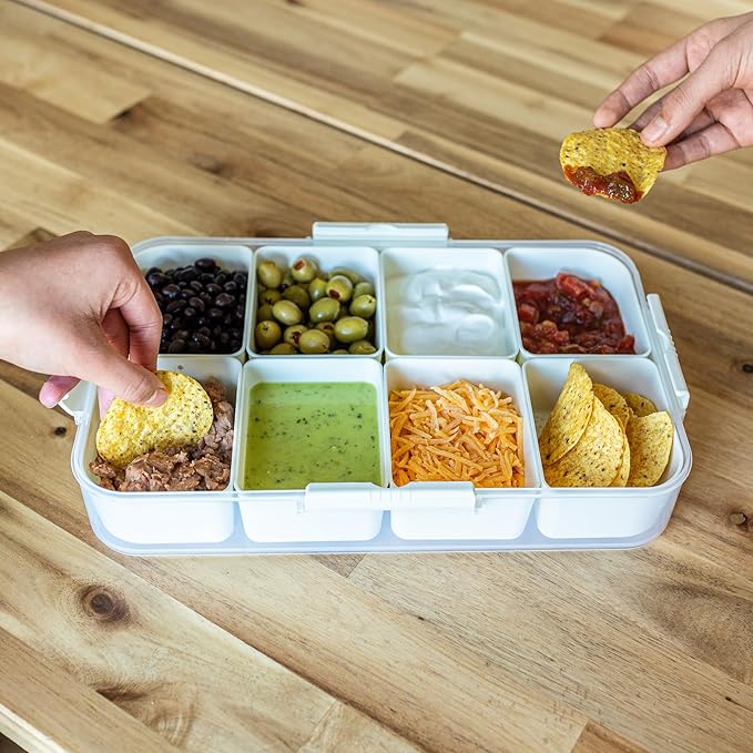 Puccino's Kitchen Snackle Box Container; 1 Pack; Microwave and Dishwasher Safe; Versatile snack box; Serving tray; Ideal Lunchable Container; snack box container serving dish; adult bento box