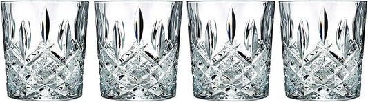 Marquis by Waterford 165118 Markham Double Old Fashioned Glasses, Set of 4, Clear Crystalline, 3.75 inches (H) x 3.3 inches (W) 11oz