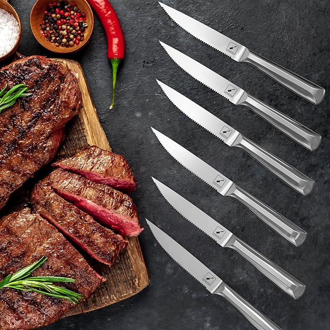 imarku Knife Set, 16 PCS High Carbon Japanese Stainless Steel Knife Sets for Kitchen with Block, Ultra Sharp Kitchen Knife Set with Sharpener Chef Knife Set, Dishwasher Safe, Best Gifts