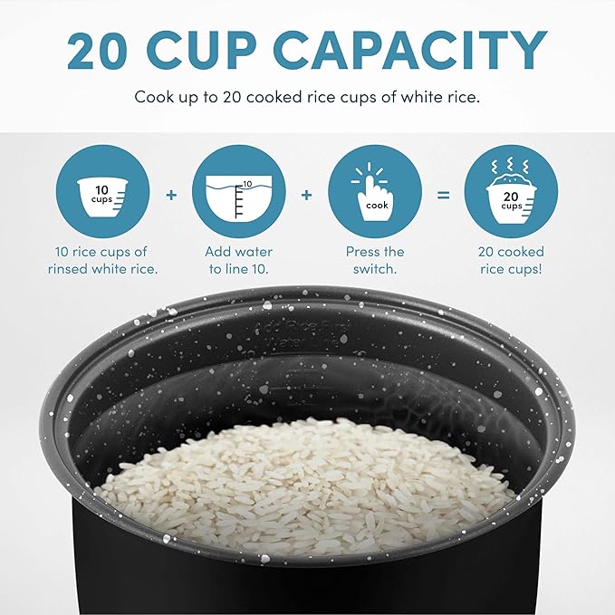AROMA® 20-Cup (Cooked) / 10-Cup (Uncooked) Digital Rice Cooker, Multicooker, Slow Cooker, Steamer, Flash Rice, Keep Warm, Sensor Logic® Technology, Stainless Steel Exterior