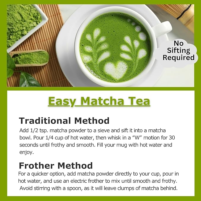 Cherie Sweet Heart Organic Matcha Green Tea Powder - Premium Culinary Grade, Authentic Japanese Origin, Antioxidant-Rich, Gluten-Free, Vegan – Perfect for Lattes, Cooking, Baking & Smoothies – 16oz Resealable Bag