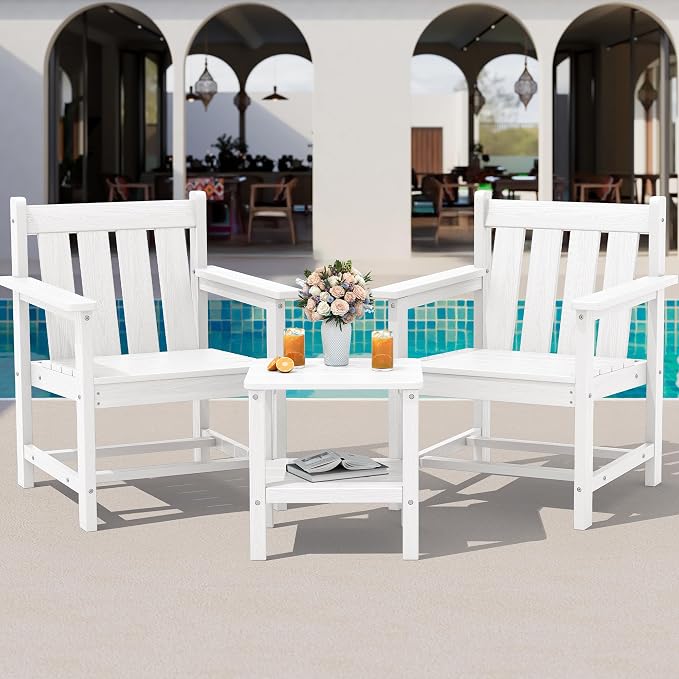 SEWRWALL Patio Furniture Set, HDPE Material All Weather Use Adirondack Chair Set - Image 9