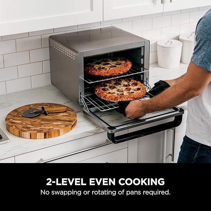 Ninja Air Fryer & Toaster Oven | Foodi Series, XL Pro Air Oven Kitchen Countertop Convection | 10-in-1 Functions | Fits a 5-lb Chicken & Sheet Pan of Vegetables | 1800 Watts | Stainless Steel | DT201