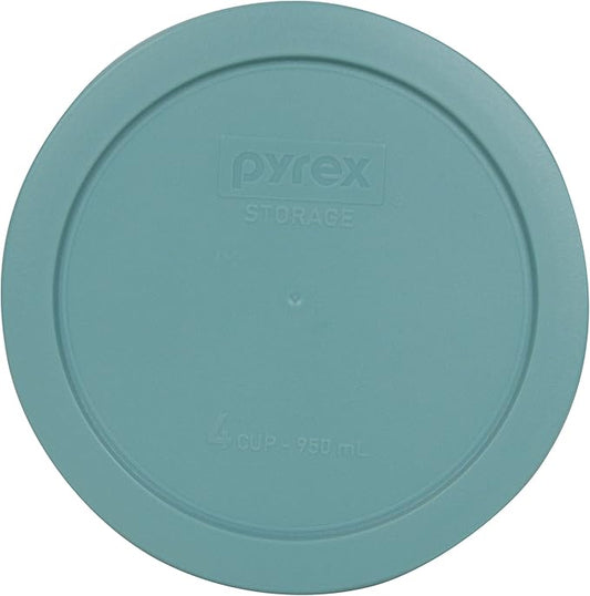 Pyrex 7201-PC Turquoise Round 4 Cup Plastic Storage Lid, Made in USA