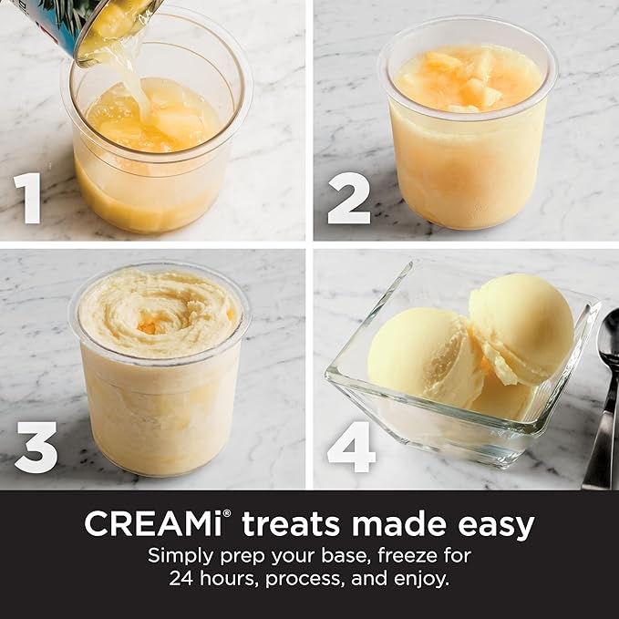 Ninja CREAMi Ice Cream Maker for Gelato, Mix-ins, Milkshakes, Sorbet, Smoothie Bowls, 7 One-Touch Programs, with (2) Pint Containers & Lids, Compact Size, Perfect for Kids, Orange Mango, NC301AO