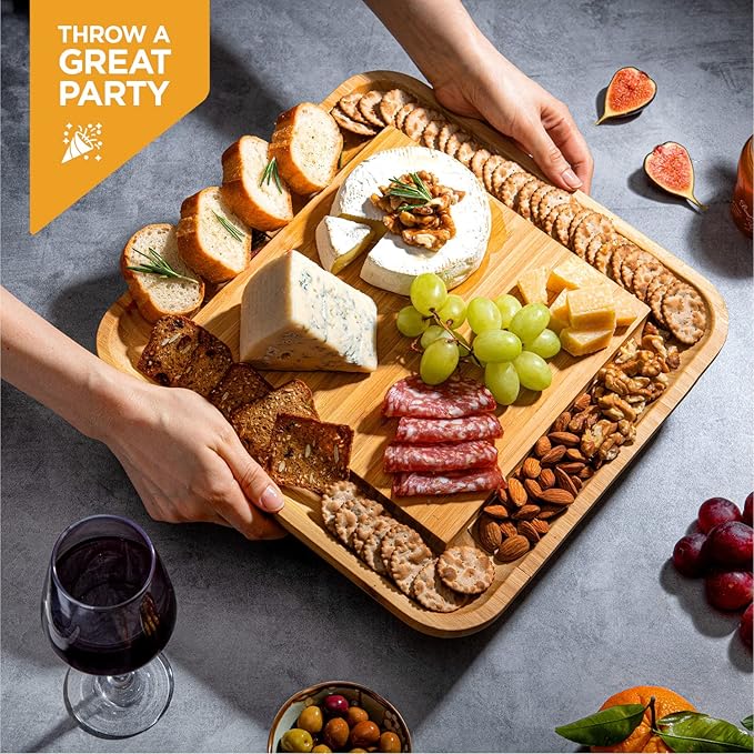 Personalized Charcuterie Board Gift Set - Custom Engraved Charcuterie Boards, Bamboo Cheese Board & Meat Platter - Wedding Gifts, Housewarming Gift for New Home, Anniversary, Birthday, Christmas Gifts