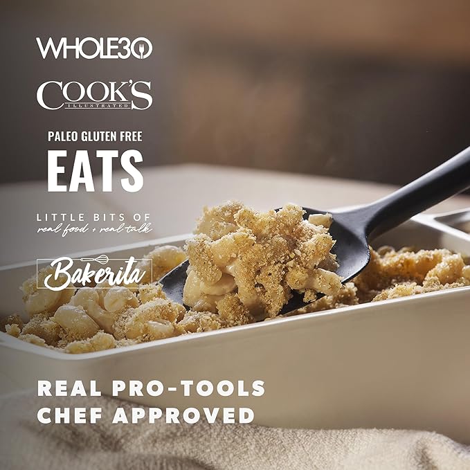 DI ORO Seamless Series Silicone Spoon Spatula - BPA Free Pro-Grade Non-Stick 600ºF Heat-Resistant Rubber Spoonula - Versatile Silicone Kitchen Scraper Utensil for Baking and Cooking (Black)