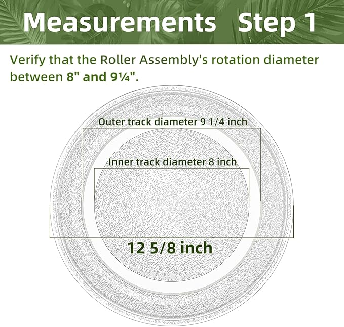 12.6" microwave turntable plate replacement KitchenAid Glass Plate Compatible with 12 5/8 inch WPW10267856 Whirlpool Microwave Glass Turntable