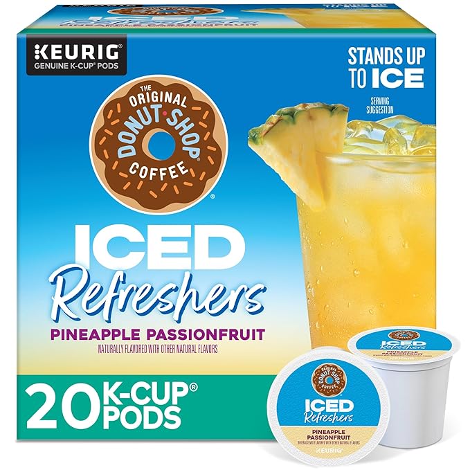 The Original Donut Shop Iced Refreshers, Pineapple Passionfruit Flavor, Keurig Single Serve K-Cup Pods, 20 Count