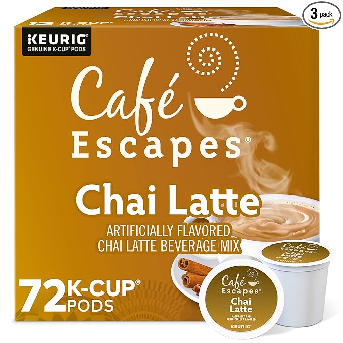 Cafe Escapes Chai Latte Keurig Single-Serve K-Cup Pods, 72 Count